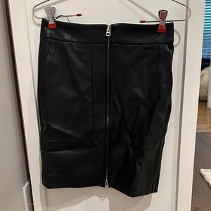 Black Faux Leather Skirt